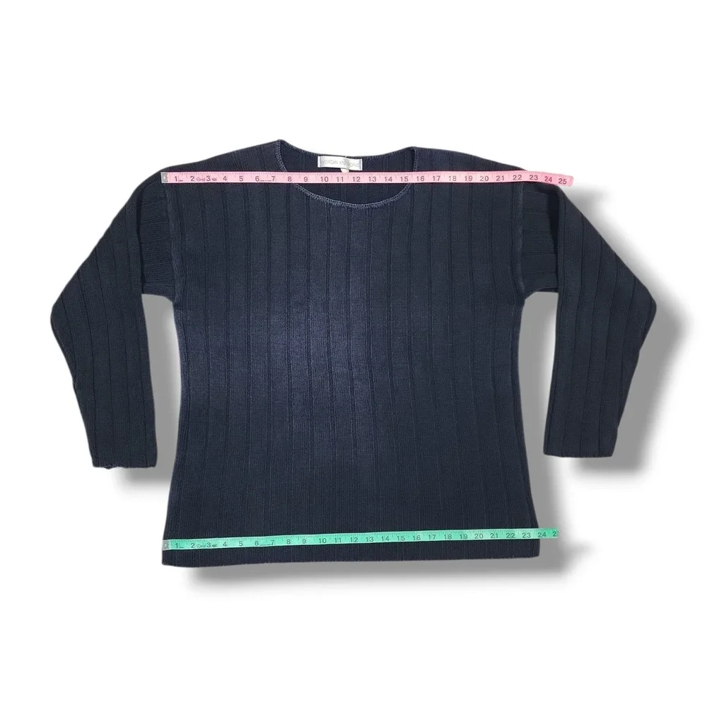 Vintage AMERICAN KNITWORKS Pullover Fall Retro Knit Black Sweater‎ Women's L